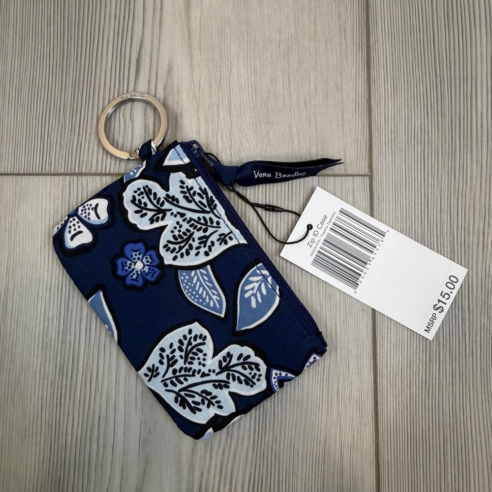 Vera Bradley TROPICS TAPESTRY Zip ID Case NWT Blue